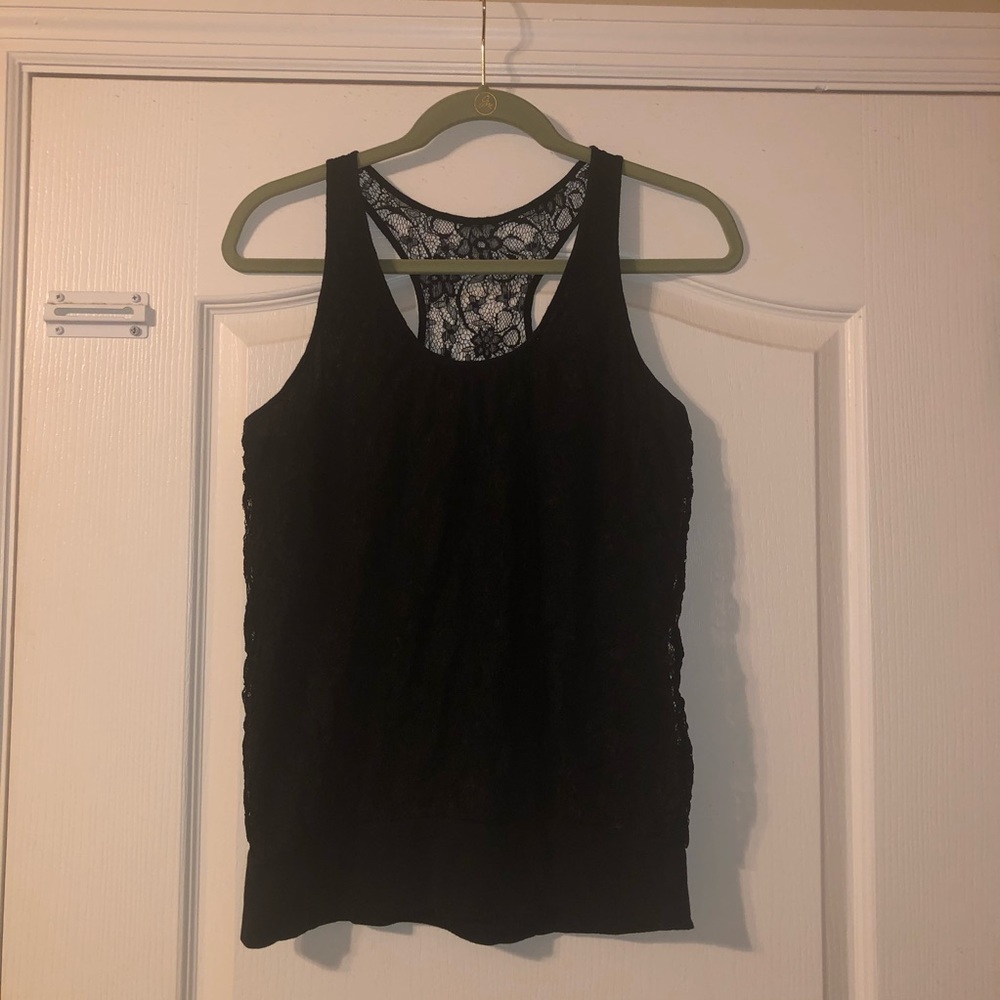 Black Lace Back Tank